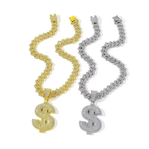 Popular Model Europe America Dollar Symbol Pendant Fashionable Unique Cool Street Style Hip Hop Zinc Alloy Electroplated