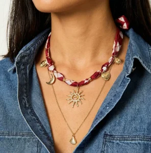 Popular Pick Gold Plated Sun Moon Shell Pendants Trendy Link Chain Charm Necklace Stacking Fashion Jewelry