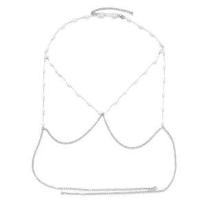 Popular Trendy Sexy Pearl Chain Suspender Accessory Simple High End Body Chains for Daily Wear and Party for Couples’ Gifts