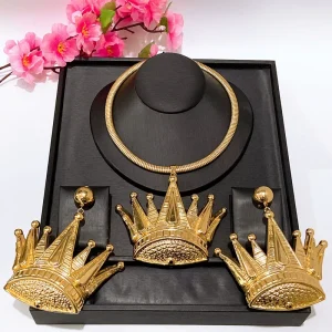 Popular Unique Copper Alloy Gold Plated Fashion Wedding Party Gift Birthday Daily Factory Anniversary Engagement Jewelry Set