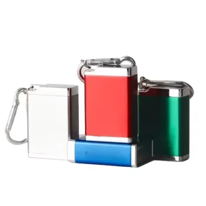 Portable Ashtray Metal Creative Design Pocket Ashtray With Keychain And Cover For Cigarette Butts