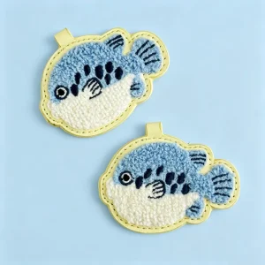 Portable Leather Chenille Fabric Keychain Custom Embroidered Plush Pendant for Handbag