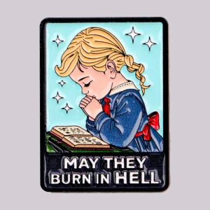 Prayer Girl Enamel Pin Humorous Brooch Lapel Pins Badge on Backpack Clothing Accessories Fashion Jewelry Friends Gifts