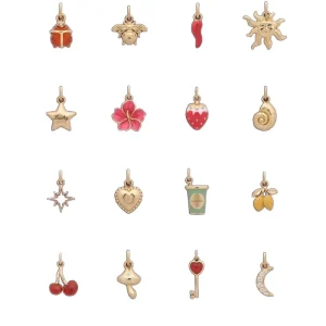 Premium 18K Gold PVD Stainless Steel Charms Tarnish Resistant Minimalist Enamel Pendants for Custom Jewelry