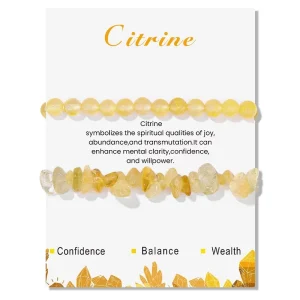 Premium Fashion 2 Piece Irregular Stone Beaded Bangle Set Natural Stone Chips Beads Strand As Fashion Chain Link Bracelet Set
