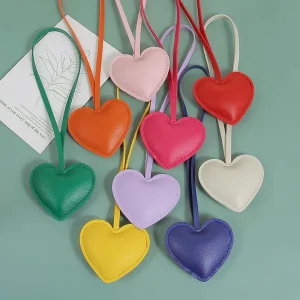 Premium Fashion PU Leather Handbag with Heart Charm Accessories