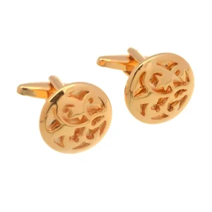 Premium Gold Tracery Cufflinks Custom Men’s Business Suit Shirt Accessory for Wedding & Tuxedo Fashion Jewelry Gift