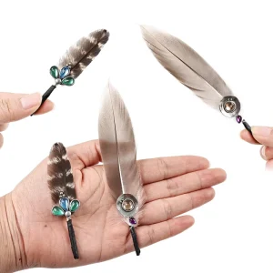 Premium Hat Feathers with Turquoise Pin Vintage Handmade Feathers for Fashion Outfits Hat Decor Fedora Hat Ornaments