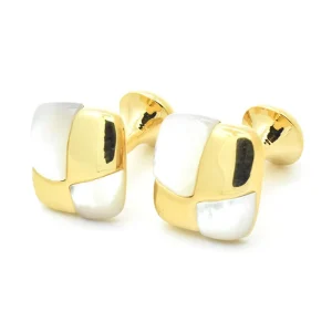 Premium Men’s Cufflinks Trendy Mother Pearl Shell Stone Custom Fashion Accessory Wedding Tuxedo Party for Engagement