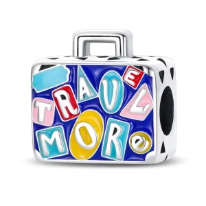 Price Small Batch Custom Logo Travel Theme Plane Case Camera Charm Beads Copper Silver Plated Handcraft Bracelet