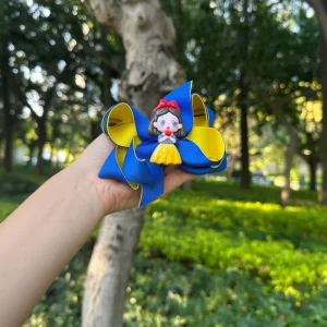 Princess Bow Butterfly Hair Clips Girls Cartoon Character Ribbon Barrettes Resin Charms Kids Toddlers Birthday Party Accessories