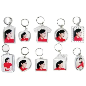 Professional Custom Design Double Sided Mini Acrylic UV Printed Cartoon Pattern Keychain Carabiner Keyring Blank Rectangle