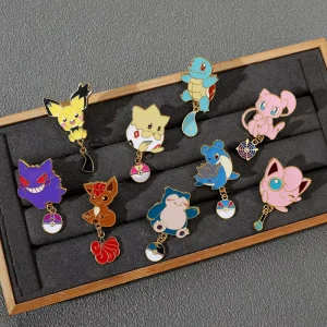 Professional Custom logo Metal Badges Fashion Clothes Brooch Hat Pins Poke Mon Soft Hard Enamel Lapel Pins