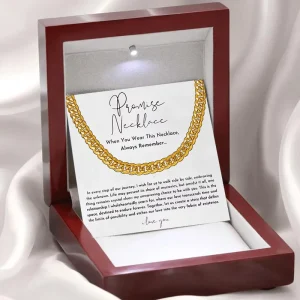 Promise Necklace Couple Stainless Steel Cuban Chain Jewelry Stainless Steel Chain Hip hop Fashion Necklace Gift Box Set
