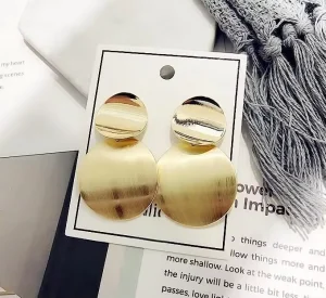 Promotion Gifts Selling Fashion Geometric Gold Silver Disc Drop Earrings