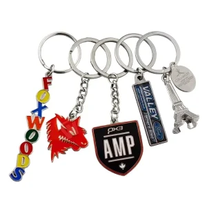 Promotional 3D Vintage Cartoon Design Soft Enamel Carabiner Zinc Alloy Keychain Silver Gold Finish Letter Engraved