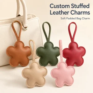 Promotional Custom Multi Color Leather Soft Filled Animal Bag Charm Keychain Fashion Purse Pendant For Event Souvenir Giveaways