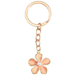Promotional Durable Zinc Alloy PVC Customizable 3D Cute Flower Keychains Carabiners for Women’s Bags Accessories