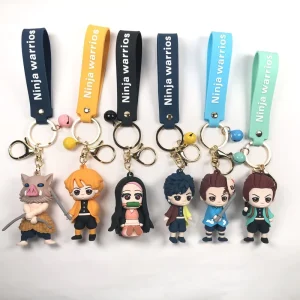 Promotional Gift Custom 3D PVC Stainless Steel Keychain Eco Friendly Durable Cute Anime Silhouette Souvenir