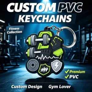 Promotional PVC Keychain Custom Logo Soft Rubber 3D Trade Show Corporate Giveaway Keyring Bulk Fitness Gym Lover Keychain