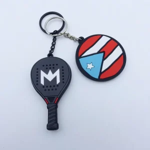 Promotional Rubber Key Chains Custom Sports Designer Keyring Volleyball Pickleball Tennis Racket Ball Padel PVC Keychain Charms