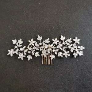 Prong Setting Clear Cubic Zircon Wedding Hair Comb Bridal CZ Headpieces Hair Accessories