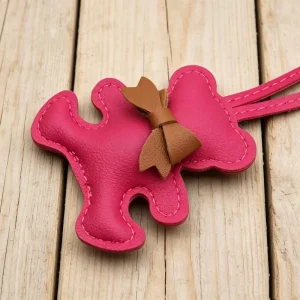 Pu Leather Bear Pendant Fashion Bag Charm and Jewelry Pendant for Backpack Purse Zipper Pull Keychain