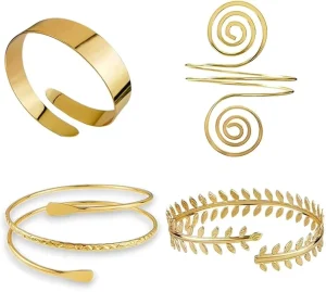 Punk Fashion Open Wide Cuff Bracelet Gold plated Arm Bracelet Women’s Gift