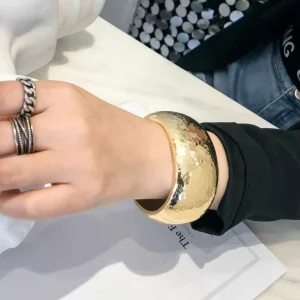 Punk Fashion Vintage Hip Hop Cuff Wide Simple Bangles Bracelets for Women