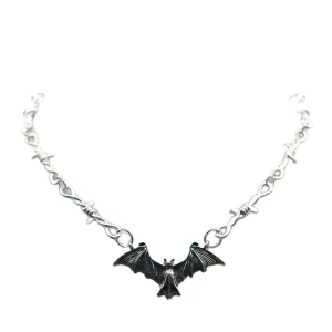 Punk Hip Hop Necklace Halloween Jewelry Horror Bat Pendant Necklace
