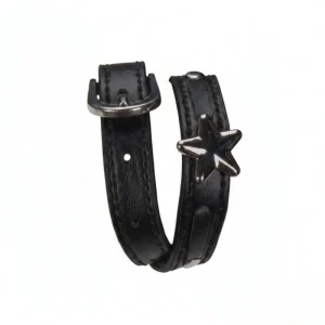 Punk Star Rivet Adjustable Faux Leather Collar, Gothic Metal Spike, Unisex Neckwear