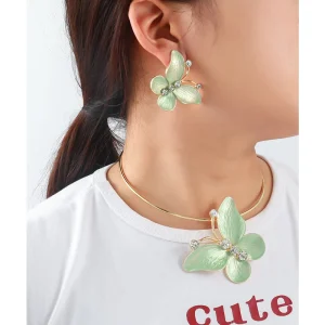 Punk Style Pearl Stainless Steel Imitation Jewelry Set for Women Wedding Party Gift
