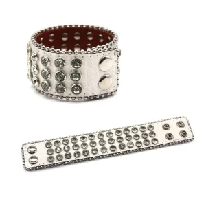 Punk Western Stainless Steel Rhinestone Wrap Bracelet Luxury Jewelry for Unisex Color Bling