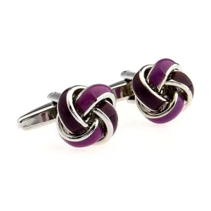 Purple Enamel Love Knot Elegant Cufflinks Custom Mens Suit Shirt Fashion Accessory Wedding Tuxedo Trendy Jewelry Gift