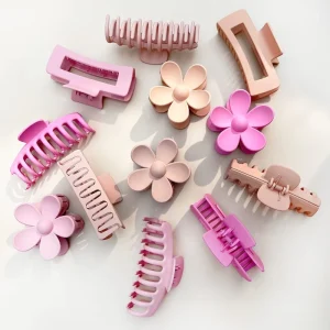 QIYUE Solid Color Rectangle Hair Claw Clip 8.5cm Matte Plastic Hair Accessories for Women European American Style Any Occasion