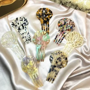 QianJin Branch shaped Acetate Colorful Delicate logo Custom Design Hair Pins High end Updo Hair Pins for Women Hair Accessories