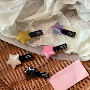 Qianjin Hot Selling High Grade Star Acetate Hairpin Ins Elegant Bangs Clip New Duckbill Hair Accessories Hair Clips