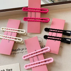 Qianjin Korean Wave Metal Hair Clips Simple Matte Colorful Hairpins Alligator Side Barrettes for Women Girls