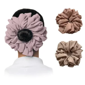 Qianjin Large Chiffon Scrunchie Fashion Soft Hair Tie Elegant Elastic Hair Accessory for Women