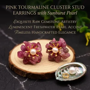 Quartz Pearl Earrings Clear Gemstone Minimalist Style Lightweight Comfortable