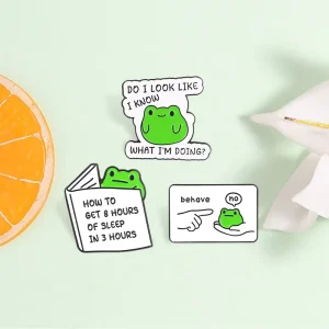 Quirky Frog Quote Enamel Pin Set Humorous Phrase Brooch For Friends And Frog Lovers Gift
