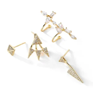 RAKOL EP1075 Fashion Jewelry Sets Earrings Stud Gold Earrings 18k Zircon Clip on Earring Jewelry