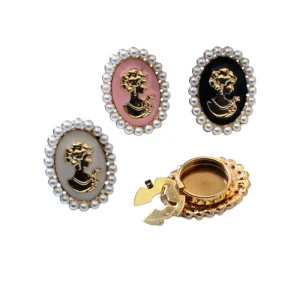 RICH BUTTON Eco Friendly Rhinestone Zinc Alloy Fashion Clip Buttons Shirt Decorative Cover Cufflinks Flower Design