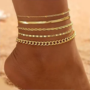 RINNTIN SA European and American 925 Sterling Silver Summer Beach Anklets for Women Simple Fashion Foot Chain