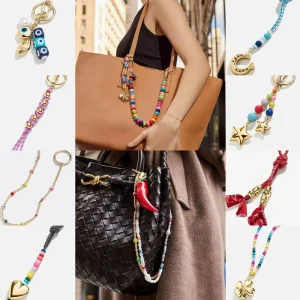RW Luxury Fashion Designer Pendant Acrylic Beads Woven Rope Bag Charms Accessories for Gifts