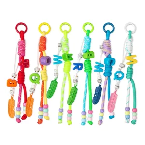 Rainbow Bag Accessories Charms Cute Keychains Fashions Bag Charm Hand Woven Cotton Nylon Rope Aesthetic Keychains