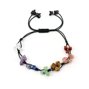 Rainbow Bracelet Gift All 12 Colors Chips Charm Handmade Agate Adjustable Irregular Natural Stone Color Crystal Beaded Bracelets