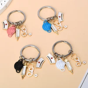 Rainbow Heart and Hot Air Balloon Pride Month Fashion Accessory for Women’s Bags Made of Durable Metal Enamel Keychain