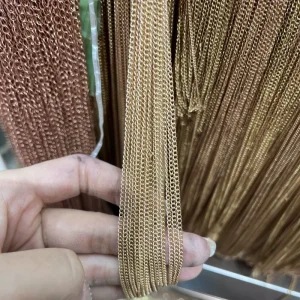 Raw Brass Decorative Chain Mesh Nickel Free Iron and Copper Jewelry Findings for Crafts and Costumes