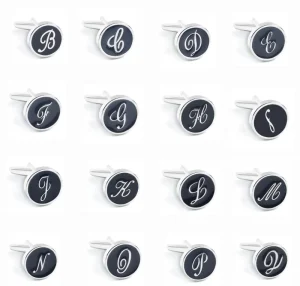 Ready To Ship Clearance Copper Silver Plated Cuff Link Classical Letter A Z Cufflink Accessories French Cufflinks